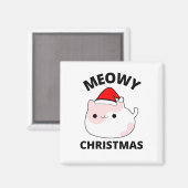 Meowy Kerstmis Magneet (Voorkant / Achterkant)