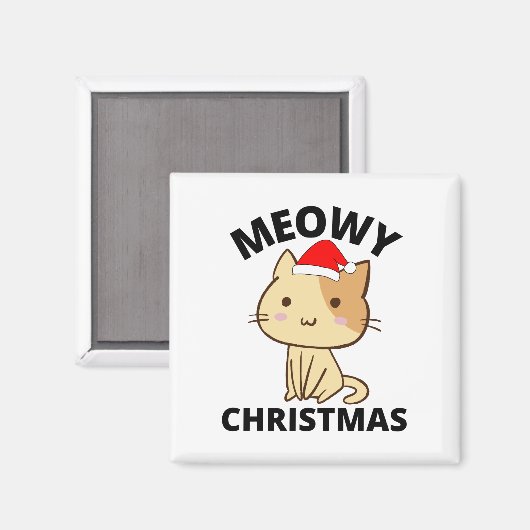 Meowy Kerstmis Magneet (Voorkant / Achterkant)