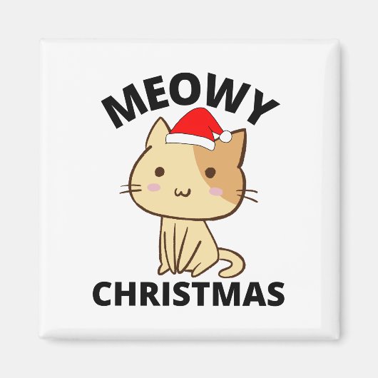 Meowy Kerstmis Magneet (Voorkant)