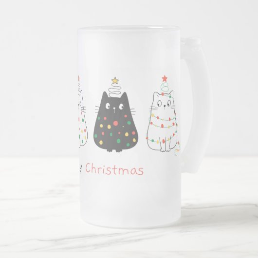 Meowy Kerstmis Matglas Bierpul (Voorkant rechts)