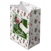 Meowy Kerstmis Medium Cadeauzakje (Voorkant Gekanteld)