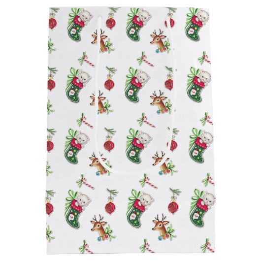 Meowy Kerstmis Medium Cadeauzakje (Achterkant)