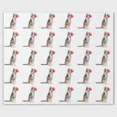 Meowy Kerstmis met een speelse kat in een pet Cadeaupapier (Vlak)