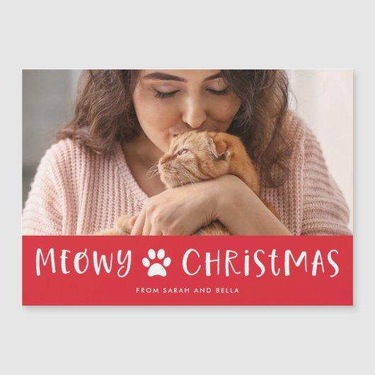 Meowy Kerstmis met Foto | Grappige kattenkerst (Voorkant)