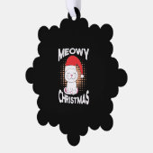 Meowy Kerstmis met kerstkat Ornament Kaart (Links)