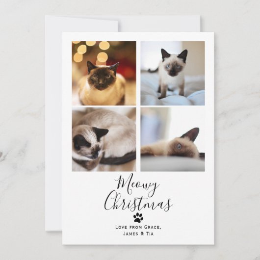 Meowy Kerstmis met kerstmis Kaart (Voorkant)
