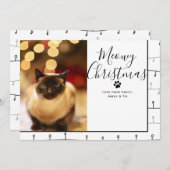 Meowy Kerstmis met kerstmis Kaart (Voorkant / Achterkant)