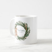 Meowy Kerstmis | Monogram vakantie Koffiemok (Voorkant links)