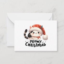 Meowy Kerstmis Notitiekaartje