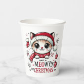 Meowy Kerstmis Papieren Bekers (Achterkant)