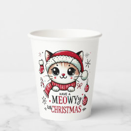 Meowy Kerstmis Papieren Bekers