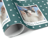 Meowy Kerstmis - Persoonlijke foto van de Pet Cat Cadeaupapier (Rol Hoek)
