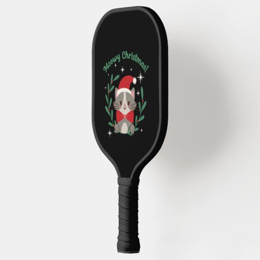 Meowy Kerstmis Pickleball Paddle (Links)