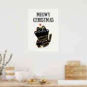 Meowy Kerstmis Poster (Keuken)