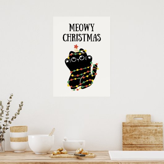 Meowy Kerstmis Poster (Keuken)