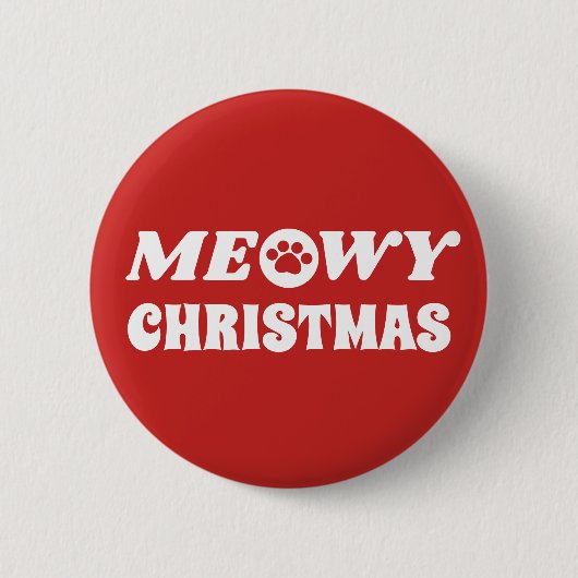 Meowy Kerstmis Ronde Button 5,7 Cm (Voorkant)