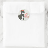 Meowy Kerstmis Ronde Sticker (Tas)