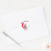 Meowy Kerstmis! Ronde Sticker (Envelop)
