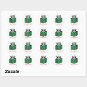 Meowy Kerstmis Ronde Sticker (Vel)