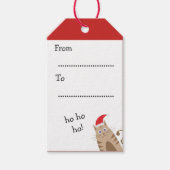 Meowy Kerstmis santa kat gepersonaliseerde naam Cadeaulabel (Voorkant)