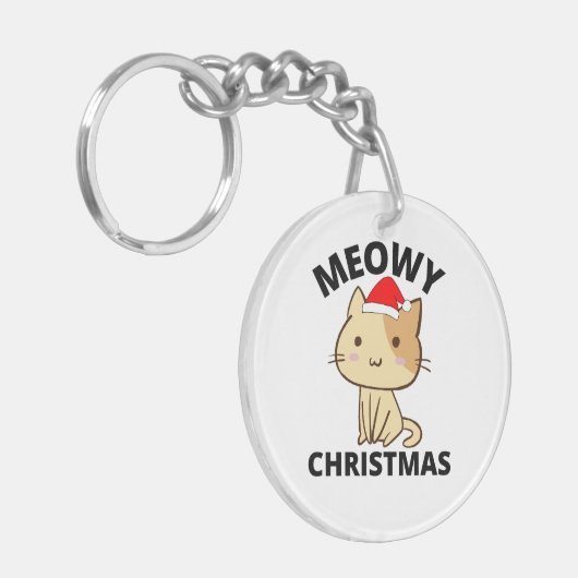 Meowy Kerstmis Sleutelhanger (Voorkant Links)