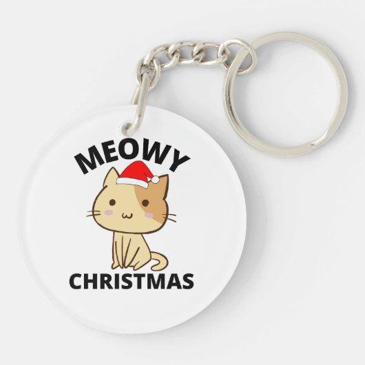 Meowy Kerstmis Sleutelhanger (Achterkant)