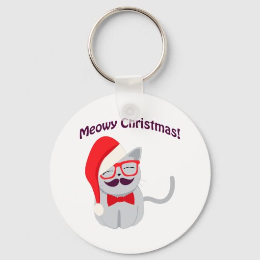 Meowy Kerstmis! Sleutelhanger (Voorkant)