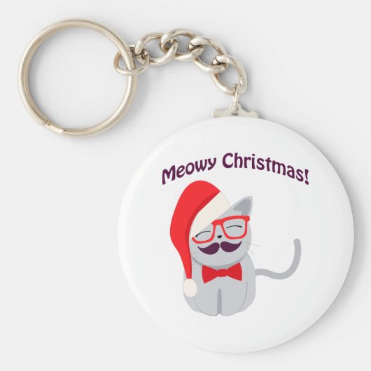 Meowy Kerstmis! Sleutelhanger (Voorkant)