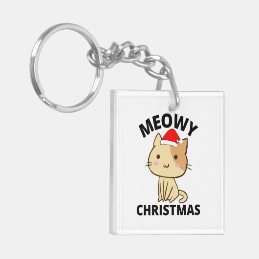 Meowy Kerstmis Sleutelhanger (Voorkant Links)