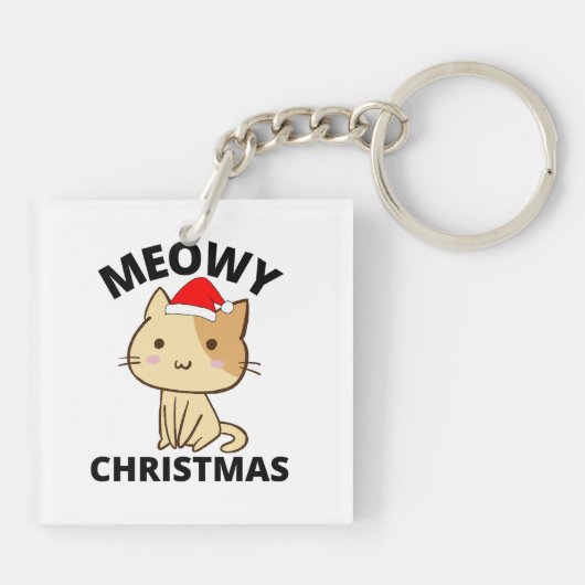 Meowy Kerstmis Sleutelhanger (Achterkant)