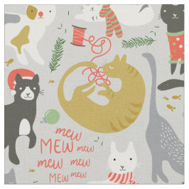 Meowy Kerstmis Stof