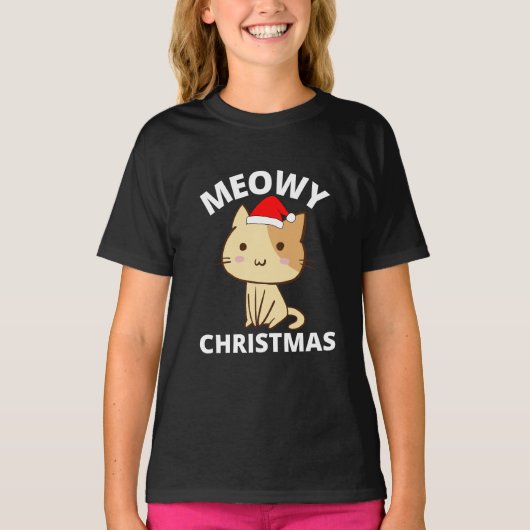 Meowy Kerstmis T-Shirt (Voorkant)