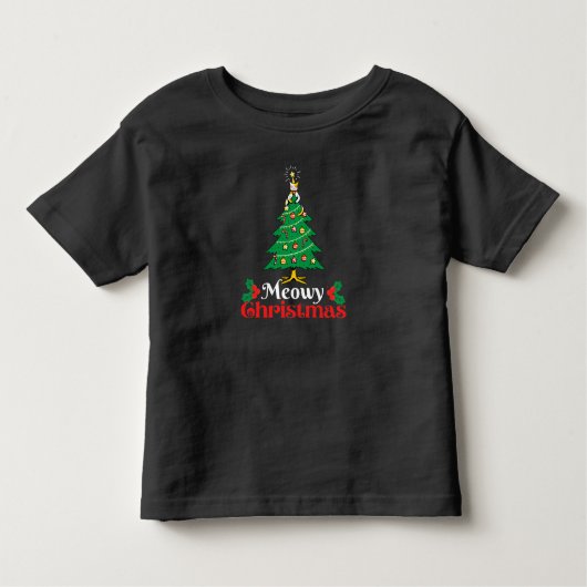 Meowy Kerstmis T-Shirt (Voorkant)