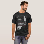 Meowy Kerstmis T-shirt (Voorkant volledig)