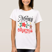 Meowy Kerstmis T-Shirt (Voorkant)