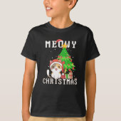 Meowy Kerstmis T-shirt (Voorkant)