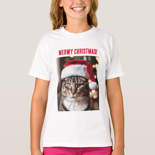 Meowy Kerstmis! T-shirt (Voorkant)