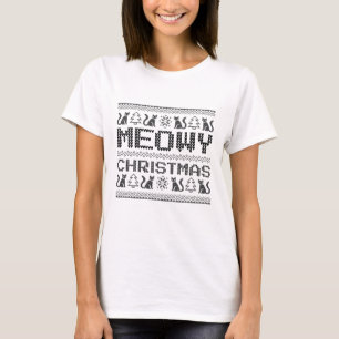 Meowy Kerstmis T-shirt