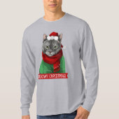 Meowy Kerstmis T-Shirt, Maybelle the Grey Tabby T-shirt (Voorkant)