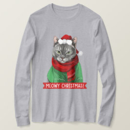 Meowy Kerstmis T-Shirt, Maybelle the Grey Tabby T-shirt