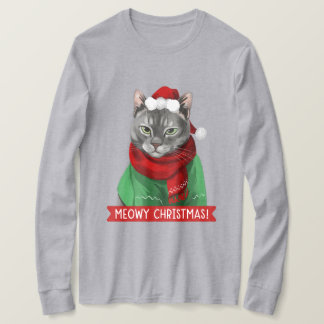 Meowy Kerstmis T-Shirt, Maybelle the Grey Tabby T-shirt