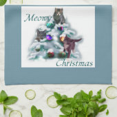 Meowy Kerstmis Theedoek (Gevouwen)