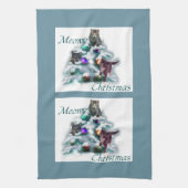 Meowy Kerstmis Theedoek (Verticaal)