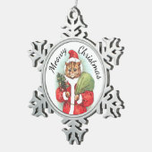 Meowy Kerstmis Tin Sneeuwvlok Ornament (Rechts)