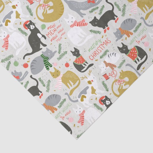 Meowy Kerstmis Tissuepapier (Detail)
