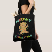 Meowy Kerstmis Tote Bag (Dichtbij)