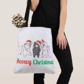 Meowy Kerstmis Tote Bag (Dichtbij)