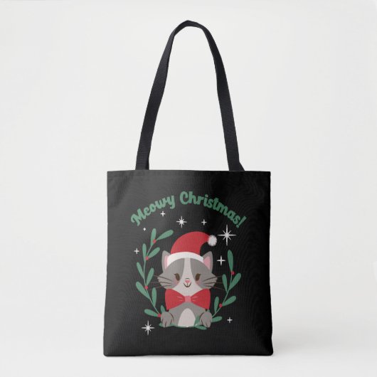 Meowy Kerstmis Tote Bag (Voorkant)