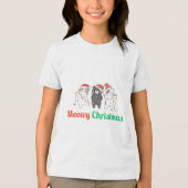 Meowy Kerstmis Tri-Blend Shirt (Voorkant)