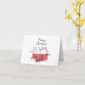 Meowy Kerstmis Twee Katten in een Doos Blank Groet Kaart (Gele Bloem)